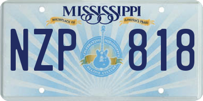 MS license plate NZP818