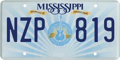 MS license plate NZP819