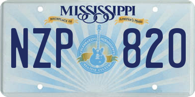 MS license plate NZP820