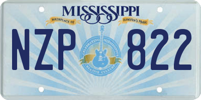 MS license plate NZP822