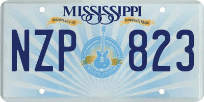 MS license plate NZP823