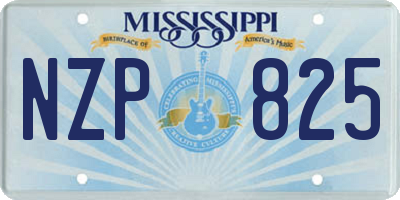 MS license plate NZP825