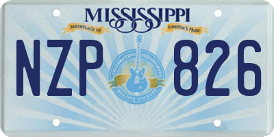 MS license plate NZP826
