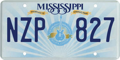 MS license plate NZP827