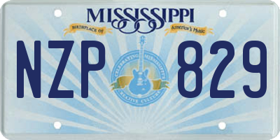 MS license plate NZP829