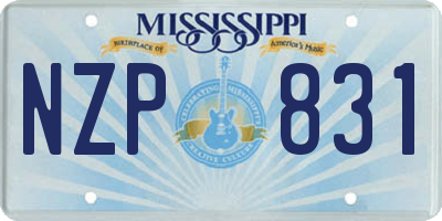 MS license plate NZP831