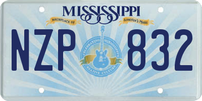 MS license plate NZP832