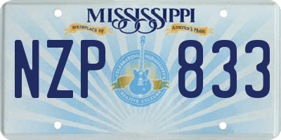 MS license plate NZP833