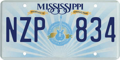 MS license plate NZP834