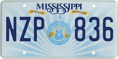 MS license plate NZP836