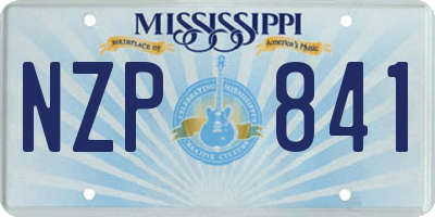 MS license plate NZP841