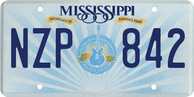 MS license plate NZP842