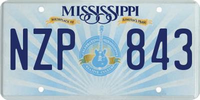 MS license plate NZP843