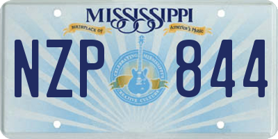 MS license plate NZP844