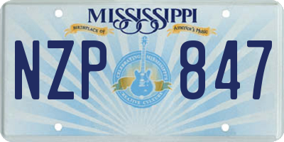 MS license plate NZP847