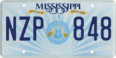 MS license plate NZP848