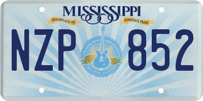 MS license plate NZP852