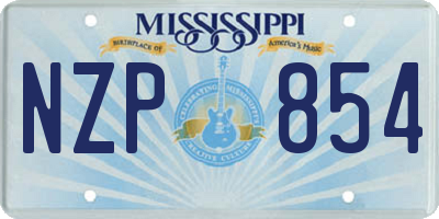 MS license plate NZP854