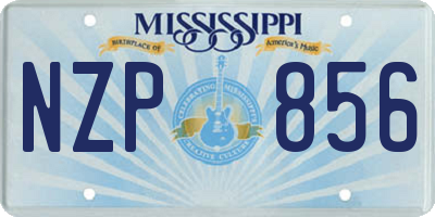 MS license plate NZP856