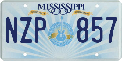 MS license plate NZP857