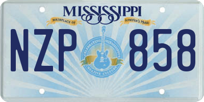 MS license plate NZP858