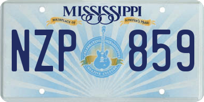 MS license plate NZP859