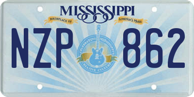 MS license plate NZP862
