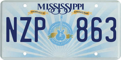MS license plate NZP863