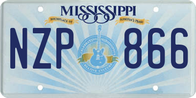 MS license plate NZP866