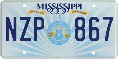 MS license plate NZP867