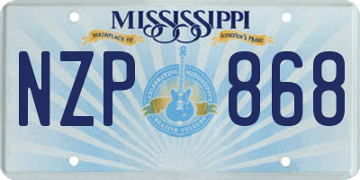 MS license plate NZP868