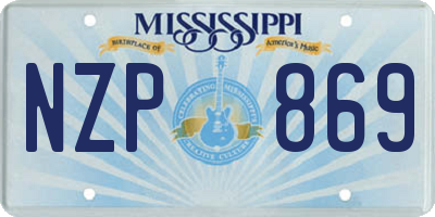 MS license plate NZP869