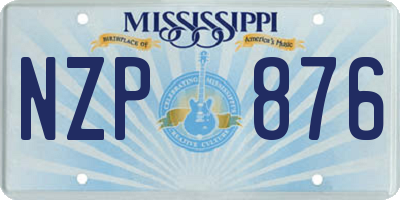 MS license plate NZP876