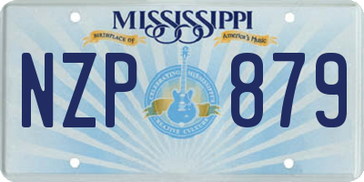 MS license plate NZP879