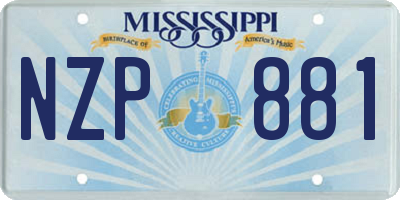 MS license plate NZP881