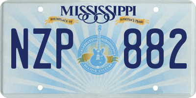MS license plate NZP882