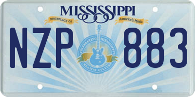 MS license plate NZP883