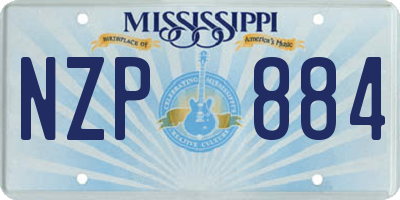 MS license plate NZP884
