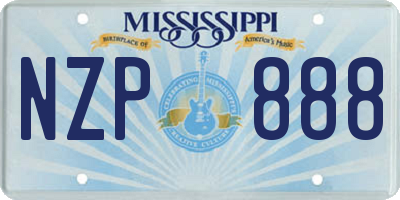 MS license plate NZP888
