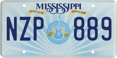 MS license plate NZP889