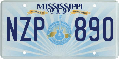 MS license plate NZP890