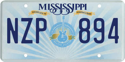 MS license plate NZP894