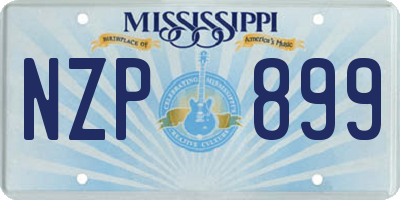 MS license plate NZP899