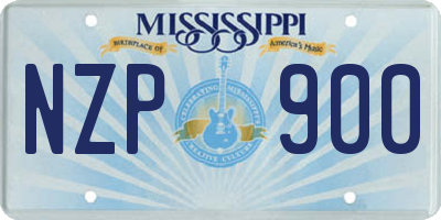 MS license plate NZP900