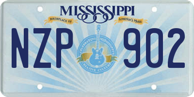 MS license plate NZP902