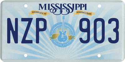 MS license plate NZP903