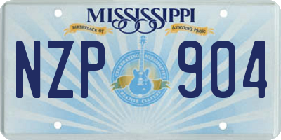 MS license plate NZP904