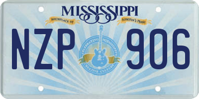 MS license plate NZP906