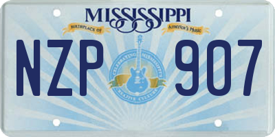 MS license plate NZP907