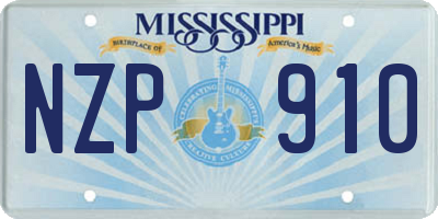 MS license plate NZP910